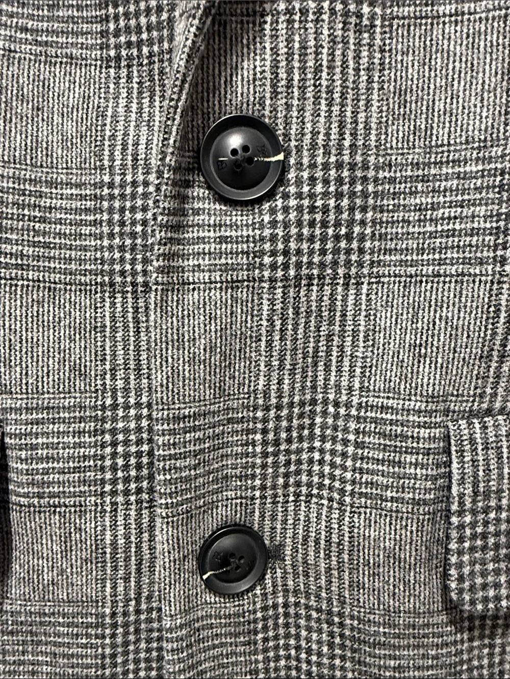 Banana Republic Men's Gray Glen Plaid Overcoat